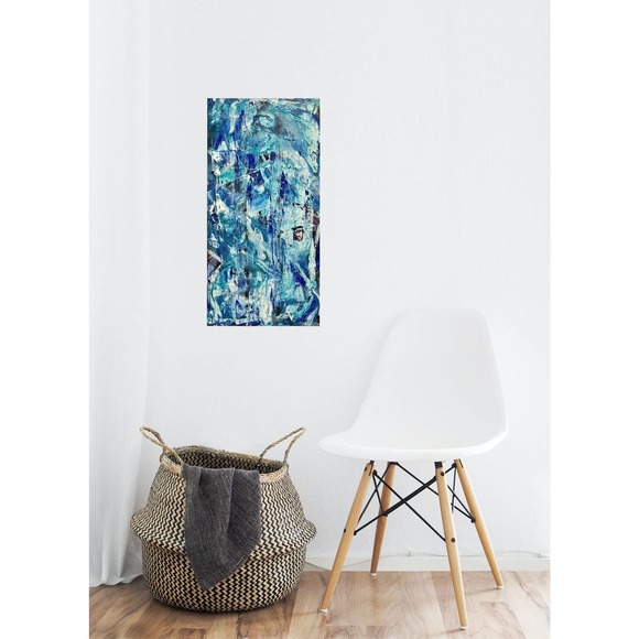 Original Abstract Blue Painting | Handmade Blue Wall Décor - Picture 2 of 5